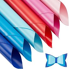 OLYCRAFT 6 Pcs Frosted Jelly Sheets Candy Color PVC Sheets Wavy Edge Thick PVC Jelly Faux Sheets Wavy Rectangle Solid Colored Waterproof PVC Fabric for Bags Making DIY Sewing Crafts 8.2x11.8inch