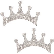 SUPERFINDINGS 2Pcs Bling Crown Shape Glass Rhinestone Waterproof Sticker for Decorate Cars Bumper Window Laptops Luggage, Crystal 65x100x1.5mm