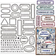 GLOBLELAND Retro Label Borders Clear Stamps for DIY Scrapbooking Vintage Label Frame Silicone Clear Stamp Seals 21×29.7cm Transparent Stamps for Cards Making Photo Album Journal Home Decoration