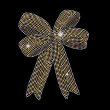 SUPERDANT Yellow Bow Iron on Rhinestone T-Shirt Teen Girls Bow Crystal Heat Transfer Hot fix Rhinestone Bling DIY Decals for Clothing T-Shirts Vest Shoes Hat Jacket DIY Accessories