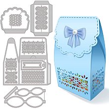 GLOBLELAND 4Pcs 3D Candy Box Frame Cutting Dies Metal Birthday Gift Box Frame Die Cuts Embossing Stencils Template for Paper Card Making Decoration DIY Scrapbooking Album Craft Decor