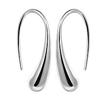 Honeyhandy Silver Color Plated Brass Dangle Earrings, 29x13mm