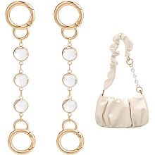 UNICRAFTALE 2pcs Transparent Glass Crystal Bag Extender Chains Brass Purse Chain 136mm Light Gold Shoulder Bag Strap Extender Chains with Spring Gate Rings for Bag Straps Replacement Accessories