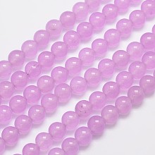 Honeyhandy Natural & Dyed Malaysia Jade Bead Strands, Round, Plum, 8mm, Hole: 1.0mm, about 48pcs/strand, 15 inch