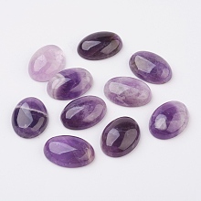 Honeyhandy Natural Amethyst Flat Back Cabochons, Oval, 25x18x7~7.5mm