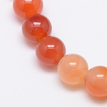 Honeyhandy Natural Carnelian Beads Strands, Round, Grade A, 12mm, Hole: 1mm, about 32pcs/strand, 16 inch