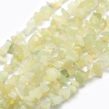 Honeyhandy Natural New Jade Beads Strands, Chip, 5~8mm, Hole: 1mm, about 33 inch(84cm)