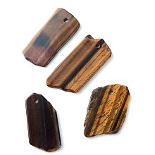 PH PandaHall 10 Pieces Natural Tiger Eye Gemstone Pendants Irregular Loose Stone Charms for Jewelry Making, Assorted Style