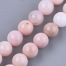 Honeyhandy Natural Pink Opal Beads Strands, Round, 10mm, Hole: 1mm, about 18~20pcs/strand, 7.6 inch