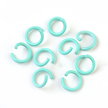 Honeyhandy Iron Jump Rings, Open Jump Rings, Aquamarine, 17 Gauge, 8~8.5x1.2mm, Inner Diameter: 5~6mm