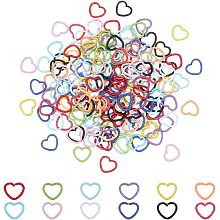 PandaHall Elite 240pcs 12 Colors Heart Open Jump Rings, 12x14mm Jump Ring Connector Colorful Quick Link Jump Rings Linking Rings Jewelry Ring Findings for Chainmail Bracelet Necklace DIY Crafts Making