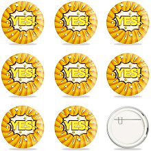 GLOBLELAND 9 Pcs YES Pinback Buttons, Appreciation Pins Button Badges for Adults, Kids, Men or Women, 2-1/4 Inch Round Button Pin