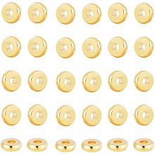 Arricraft 80 Pcs 4 Sizes Flat Round Disc Spacer Beads, Real 24K Gold Plated Spacer Heishi Bead Brass Rondelle Disc Loose Beads for Necklace Bracelet Jewelry Making