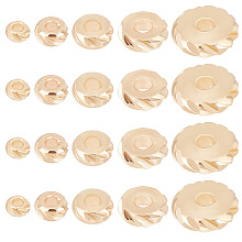 Beebeecraft 150Pcs 5 Style Brass Beads, Cadmium Free & Lead Free, Flat Round, Golden, 3~7.8x1.5~2mm, Hole: 1.2~2mm, 30pcs/style