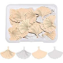 SUPERFINDINGS 80pcs 2 Colors Brass Leaf Charms Ginkgo Leaf Pendants Jewelry Findings for Jewelry Making Bracelet Necklace Keychain Accessories