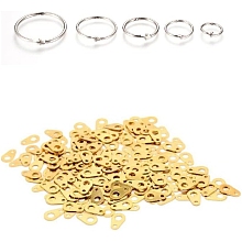 AHANDMAKER DIY Jewelry Making Finding Kit, Including Brass Chain Tabs, Iron Loose Book Binder Hinged Rings, Platinum & Golden, 31pcs/set