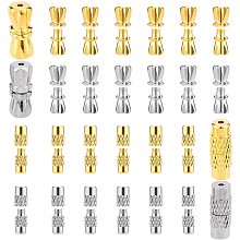 SUNNYCLUE 1 Box 120 Sets 2 Styles 2 Colors Brass Screw Twist Clasps Column Barrel Screw Clasps Tube Fastener Jewelry Cord End Caps for DIY Jewelry Making Bracelet Necklace Crafts Supplies