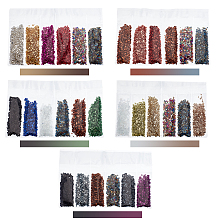 OLYCRAFT 150g Crushed Glass Chips 30 Colors Mini Glass Chips Undrilled Chip Beads Colorful Glass Chips for Nail Art Decoration DIY Crafts Vase Fillers Phone Case Decoration Jewelry Making