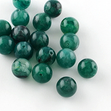 Honeyhandy Round Imitation Gemstone Acrylic Beads, Teal, 12mm, Hole: 2mm, about 520pcs/500g