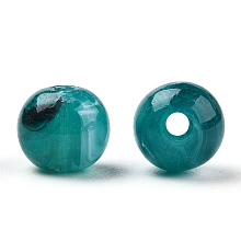 Honeyhandy Round Imitation Gemstone Acrylic Beads, Teal, 8mm, Hole: 2mm, about 1700pcs/500g