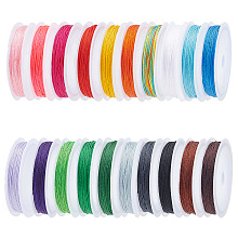 PandaHall Elite 210 Yards/200m Polyester Cord, 20 Colors 0.8mm Beading String Chinese Knotting Cord Kumihimo Macrame Thread Cord Blinds String Jewellery Cord for Friendship Bracelets, Hair Decor