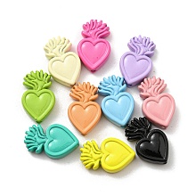 Honeyhandy Spray Painted Alloy Beads, Lead Free & Cadmium Free, Sacred Heart, Mixed Color, 16x10x3.5mm, Hole: 1.2mm