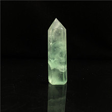 Honeyhandy Point Tower Natural Green Fluorite Home Display Decoration, Healing Stone Wands, for Reiki Chakra Meditation Therapy Decos, Hexagon Prism, 50~60mm