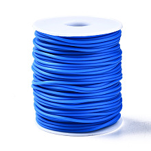 Hollow Pipe PVC Tubular Synthetic Rubber Cord, Wrapped Around White Plastic Spool, Dodger Blue, 4mm, Hole: 2mm, about 16.4 yards(15m)/roll