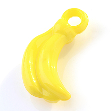 Honeyhandy Opaque Acrylic Pendants, Banana, Yellow, 23x13x7mm, Hole: 3mm, about 640pcs/500g