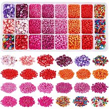 NBEADS 1 Box Seed Beads and Shell Chip Beads, Baking Paint Glass Beads with Dyed Freshwater Shell Chip Beads for DIY Crafting Jewelry Making, Mixed Colors