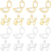 DICOSMETIC 16Pcs 4 Style Stainless Steel Charms Golden Medical Item Pendants Stethoscope Charms Craft Supplies for Necklace Bracelet DIY Jewelry Making Accessories