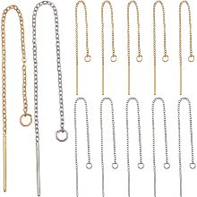 SUNNYCLUE 1 Box Ear Threads 90mm Silver Ear Thread Stainless Steel Earring Threader Long Chain Drop 0.8 pin with Loop Hypoallergenic Tassel Earrings for Jewelry Making Women DIY Dangle Earrings Craft