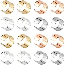 UNICRAFTALE About 80pcs 4 Colors Non-Piercing Clip-on Earring Stainless Steel Clip On Cartilage Earring 9x10mm Adjustable Clip-on Earring with Hole