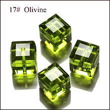 Honeyhandy Imitation Austrian Crystal Beads, Grade AAA, Faceted, Cube, Yellow Green, 5~5.5x5~5.5x5~5.5mm(size within the error range of 0.5~1mm), Hole: 0.7~0.9mm