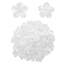 Flower Acrylic Beads, Transparent Clear Flower Bead Caps, Clear, 29x6mm, Hole: 2mm, about 100pcs/bag