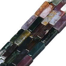 Honeyhandy Natural Indian Agate Bead Strands, Cuboid, 13~14x4~5x4~5mm, Hole: 1mm, about 29~31pcs/strand, 15.3 inch