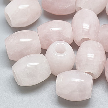 Honeyhandy Natural Rose Quartz Beads, Large Hole Beads, Barrel, 17~19x15~16mm, Hole: 5.5mm