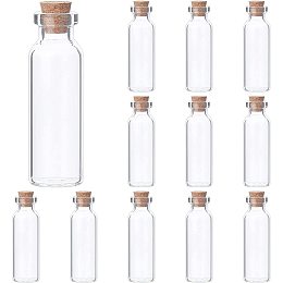 PandaHall Elite 10ML Mini Glass Jars Bottles with Cork Stopper Wish Bottle Message Bottle Spell Jars Mini Witchcraft Bottle for Arts Crafts Decoration Weddings Party Favors, 0.6x1.9inch, 12pcs