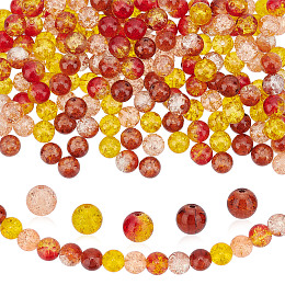 100 pc Mixed Two Tone Crackle Glass Beads 8mm – Styles Beads and Supplies