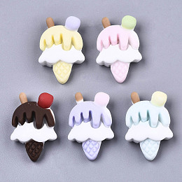 Honeyhandy Resin Decoden Cabochons, Imitation Food, Ice Cream, Mixed Color, 26~27x17x8mm