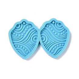 Honeyhandy DIY Pendant Silicone Molds, for Earring Making, Resin Casting Molds, For UV Resin, Epoxy Resin Jewelry Making, Deep Sky Blue, 42x64x4mm, Hole: 2mm, Inner Diameter: 37x28mm