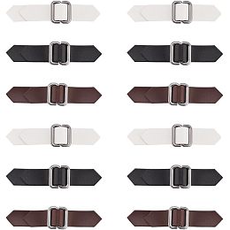 FINGERINSPIRE 12 Sets Leather Sew-On Toggle Closures Black & Brown & White PU Leather Sewing on Tab Closures Metal Clasp Fasteners Replacement Snap Toggle Sewing Accessories for Coat Jacket DIY Craft