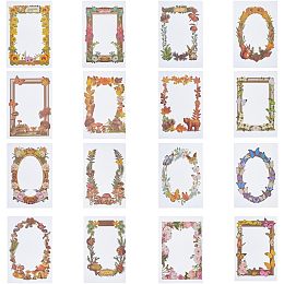 GORGECRAFT 32Pcs 16 Styles Vintage Photo Frame Border Sticker Self-Adhesive Plastic Floral Decal PET Transparent Decorative Scrapbook Sticker for DIY Junk Journal Supplies Dairy Collage Card Making