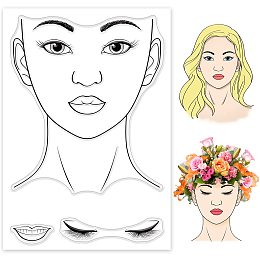 GLOBLELAND Face Clear Stamp Five Senses Transparent Silicone Stamp Eye Eyebrow Lips Rubber Stamp for Scrapbook Journal Halloween Card Making…