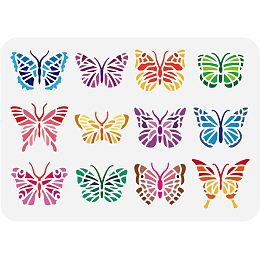 FINGERINSPIRE Butterflies Stencil for Painting 11.7x8.3inch Beautiful Butterflies Specimens Painting Stencil Large Animal Theme Drawing Template for Painting on Wood Canvas Clothes Fabric DIY Craft