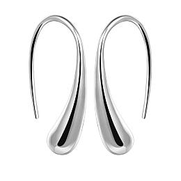 Honeyhandy Silver Color Plated Brass Dangle Earrings, 29x13mm