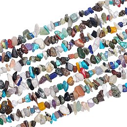 Arricraft Chip Gemstone Beads 5~8mm, Mixed Stone Chip Beads, Gemstone Loose Beads for Bracelet Necklace Jewelry Making (Hole: 1mm)