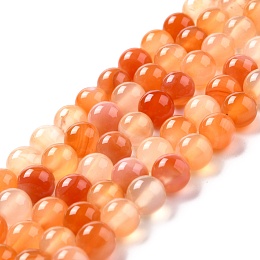 Honeyhandy Natural Carnelian Beads Strands, Round, Grade A, 8mm, Hole: 1mm, about 45pcs/strand, 16 inch