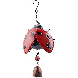 GORGECRAFT Metal Ladybug Wind Chime Lucky Wind Bell Rustic Home Ornaments for Garden Yard Patio Indoor Outdoor Hanging Decoration