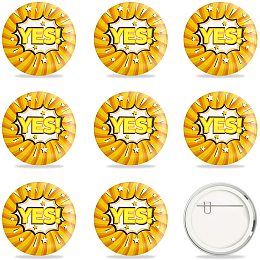 GLOBLELAND 9 Pcs YES Pinback Buttons, Appreciation Pins Button Badges for Adults, Kids, Men or Women, 2-1/4 Inch Round Button Pin